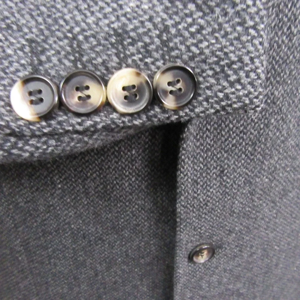 Hugo‎ Boss Mens Tweed Sport Coat 44L Gray Birdseye 3 Button Virgin Wool Ventless